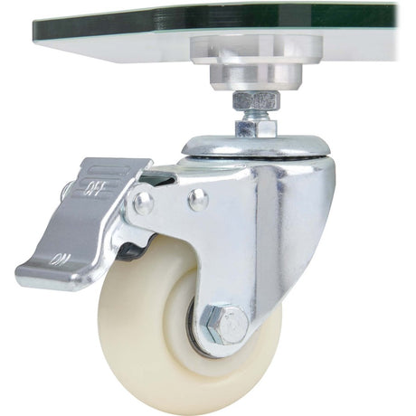 Eaton Tripp Lite Series Premier Rolling TV Cart for 32" to 55" Displays, Frosted Glass Base and Shelf, Locking Casters, White