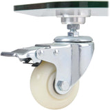 Eaton Tripp Lite Series Premier Rolling TV Cart for 32" to 55" Displays, Frosted Glass Base and Shelf, Locking Casters, White