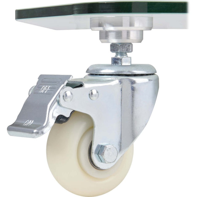 Eaton Tripp Lite Series Premier Rolling TV Cart for 32" to 55" Displays, Frosted Glass Base and Shelf, Locking Casters, White