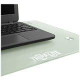 Eaton Tripp Lite Series Premier Rolling TV Cart for 37" to 70" Displays, Frosted Glass Base and Shelf, Locking Casters, White