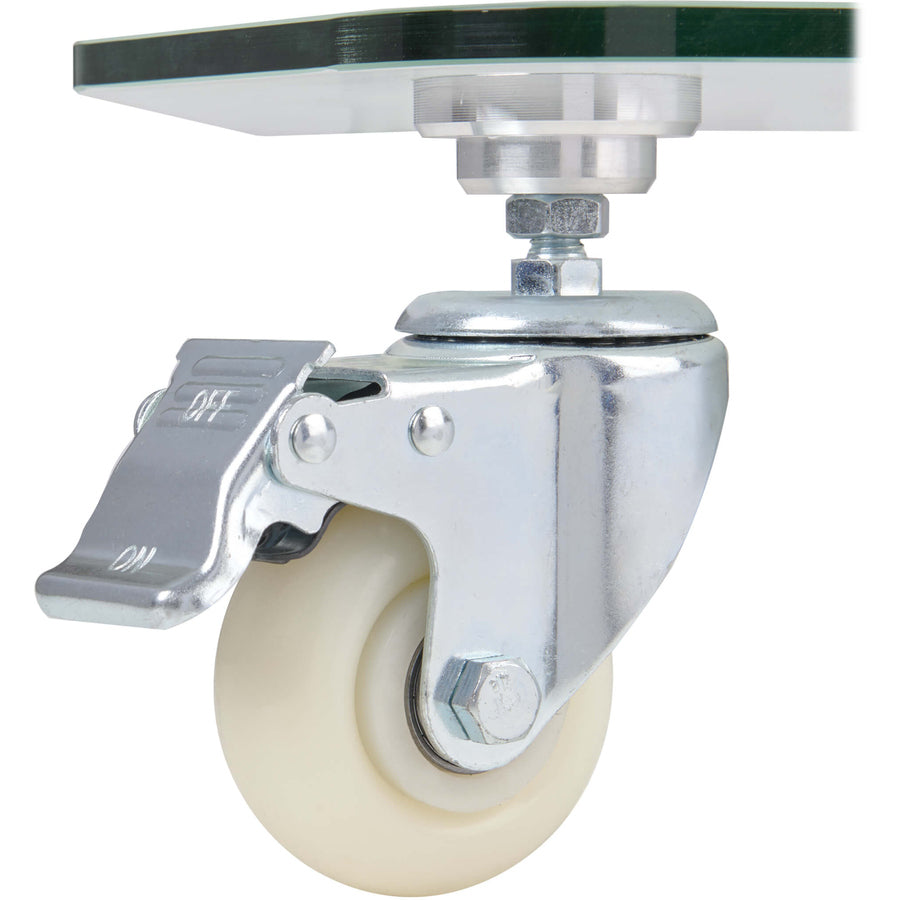 Eaton Tripp Lite Series Premier Rolling TV Cart for 37" to 70" Displays, Frosted Glass Base and Shelf, Locking Casters, White