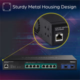 TRENDnet 10-Port Multi-Gig Web Smart PoE+ Switch, 8 x 2.5GBASE-T PoE+ Ports, 2 x 10G SFP+ Slots, Metal Housing, Managed Network Ethernet Switch, Lifetime Protection, Black, TPE-3102WS