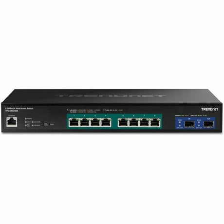 TRENDnet 10-Port Multi-Gig Web Smart PoE+ Switch, 8 x 2.5GBASE-T PoE+ Ports, 2 x 10G SFP+ Slots, Metal Housing, Managed Network Ethernet Switch, Lifetime Protection, Black, TPE-3102WS