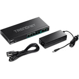 TRENDnet 7-Port Multi-Gig PoE+ Switch, 5 x 1G RJ-45 PoE+ BASE-T Ports, 2 x 2.5G RJ-45 PoE+ Ports, 20Gbps Switching Capacity, Wall Mountable, Network Ethernet Switch, Lifetime Protection, Black,TPE-TG327