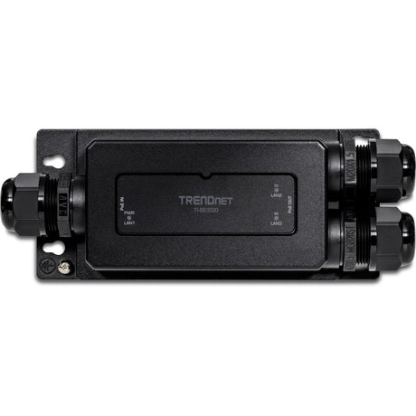 TRENDnet 2-Port Industrial Outdoor Gigabit PoE++ Extender, Hardened IP67 Extreme Temperature Rated Housing, Extends PoE++ Connection up to 200m (656 ft.) for up to 2 Devices, Black, TI-BE200