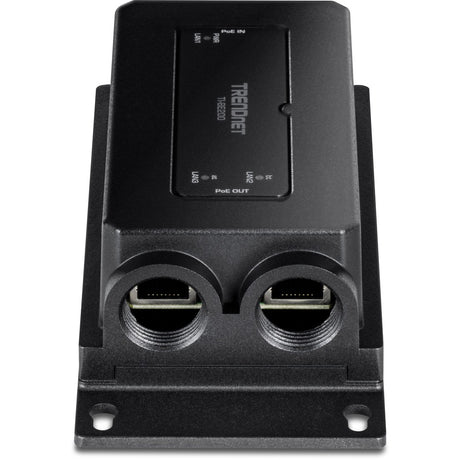 TRENDnet 2-Port Industrial Outdoor Gigabit PoE++ Extender, Hardened IP67 Extreme Temperature Rated Housing, Extends PoE++ Connection up to 200m (656 ft.) for up to 2 Devices, Black, TI-BE200