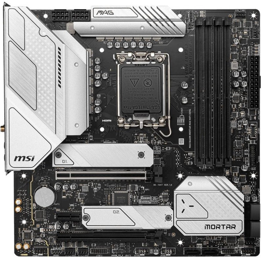 MSI MAG MAG B660M MORTAR MAX WIFI DDR4 Desktop Motherboard - Intel B660 Chipset - Socket LGA-1700 - Intel Optane Memory Ready - Micro ATX