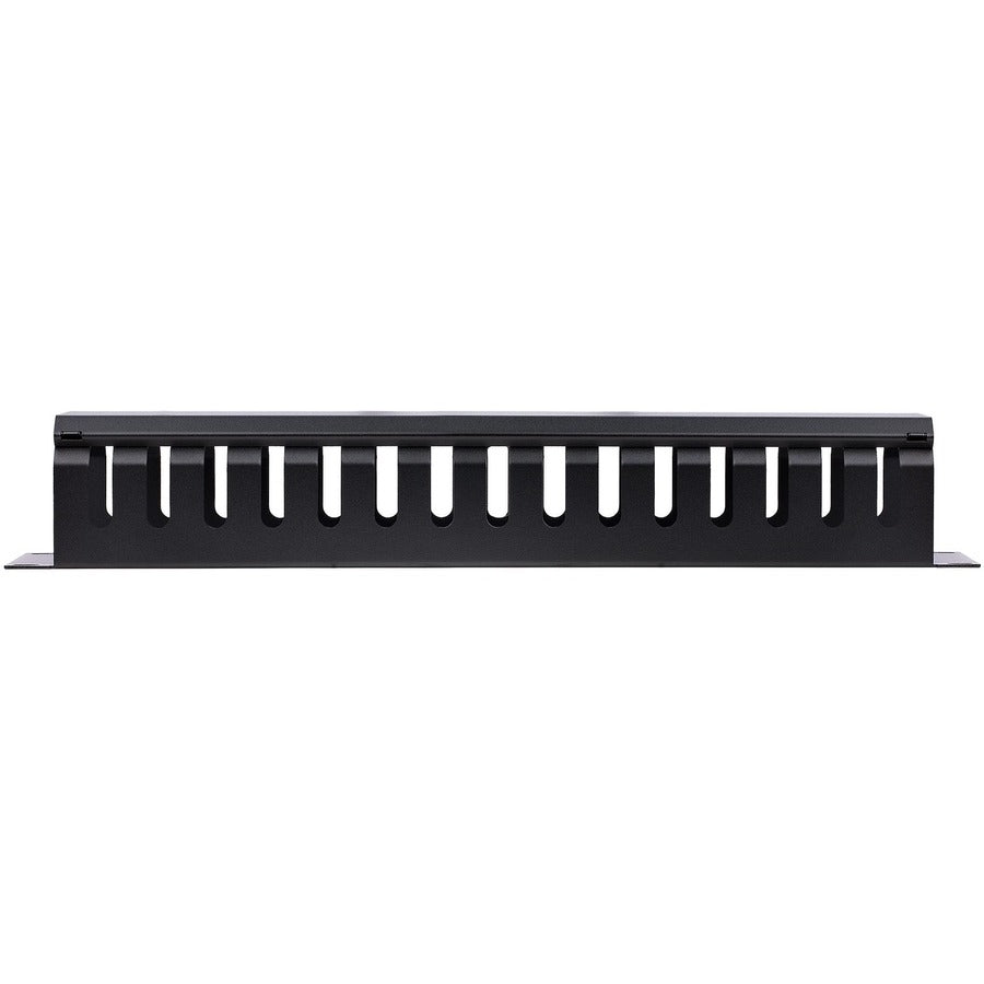 StarTech.com 2U Horizontal Finger Duct Rack Cable Management Panel with Cover