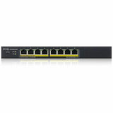 ZYXEL GS1900-8HP REV 03F 8-Port Gigabit Smart Managed PoE Switch | 8 PoE+ Ports at 77W | Fanless | TAA Compliant