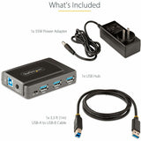 StarTech.com 7-Port USB Hub, USB 3.0 5Gbps, USB-A to 7x USB-A, Self Powered USB-A Expansion Hub w/ 35W Power Supply