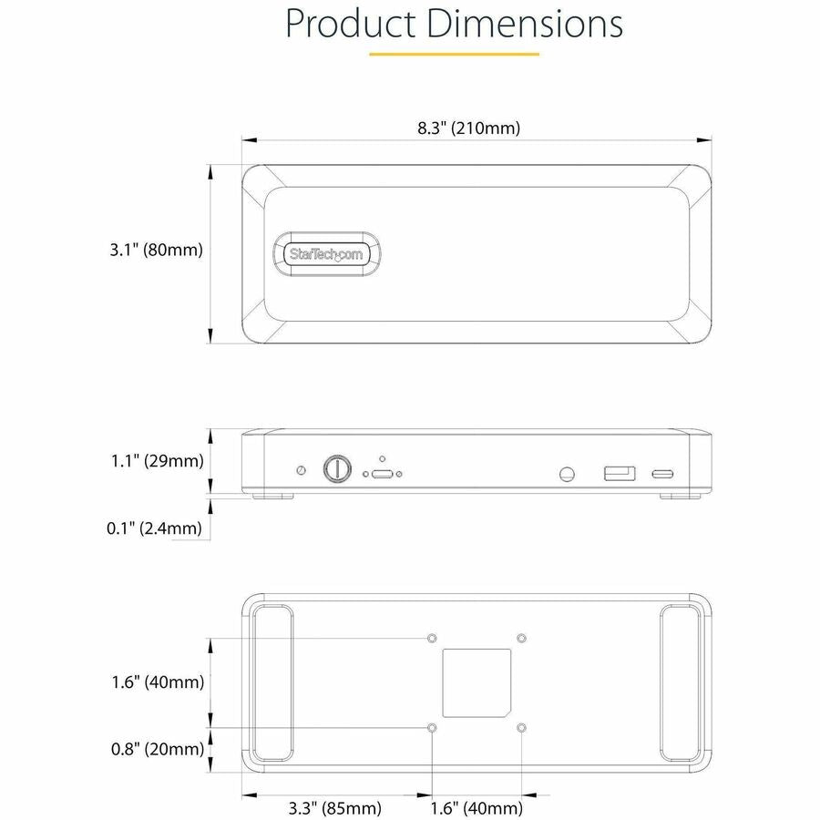 StarTech.com USB-C Docking Station, HDMI/DP/DP Alt Mode USB-C Dock, Triple/Dual 4K, 7x USB Hub, 60W PD, GbE, WWCB Certified