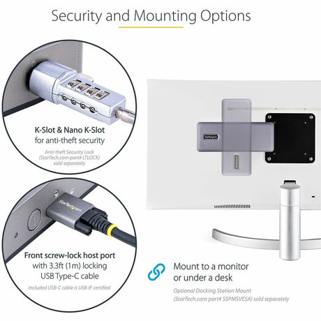 StarTech.com USB-C Docking Station, HDMI/DP/DP Alt Mode USB-C Dock, Triple/Dual 4K, 7x USB Hub, 60W PD, GbE, WWCB Certified