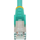 StarTech.com 15ft CAT6a Ethernet Cable, Aqua Low Smoke Zero Halogen (LSZH) 10 GbE 100W PoE S/FTP Snagless RJ-45 Network Patch Cord