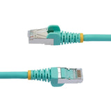 StarTech.com 35ft CAT6a Ethernet Cable, Aqua Low Smoke Zero Halogen (LSZH) 10 GbE 100W PoE S/FTP Snagless RJ-45 Network Patch Cord