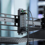 StarTech.com 10-Port Industrial USB 2.0 HUB, Rugged USB Hub w/ESD Level 4 Protection, DIN/Wall/Desk Mountable USB-A Hub, USB Expansion Hub