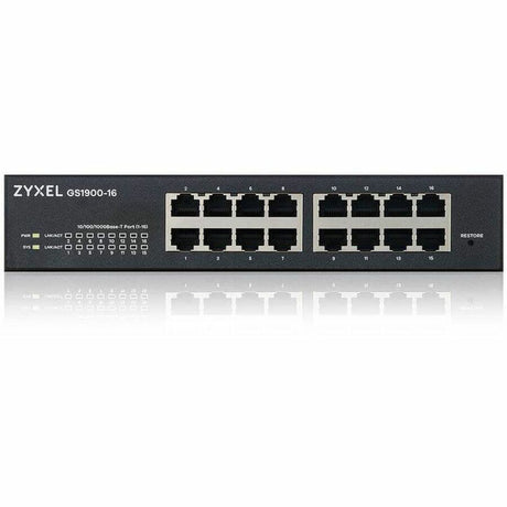 ZYXEL GS1900-16 REV 03F 16-Port Gigabit Smart Managed Switch | Fanless
