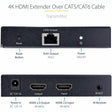 StarTech.com 4K HDMI Extender Over CAT5/CAT6 Cable, 4K 60Hz Video Extender Up to 230ft (70m), HDMI Over Ethernet Cabling, S/PDIF Audio Out