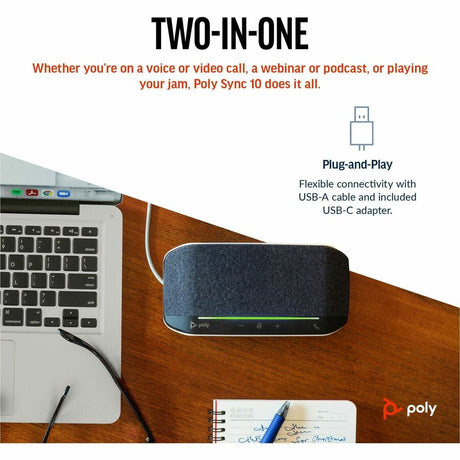 Poly Sync 10 USB-A USB-C Speakerphone