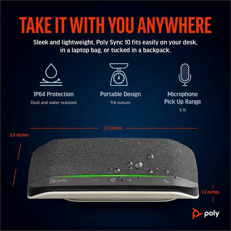 Poly Sync 10 USB-A USB-C Speakerphone