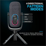 JLab Epic Talk Wired Condenser Microphone for Gaming, Recording, Podcasting, Music - Black