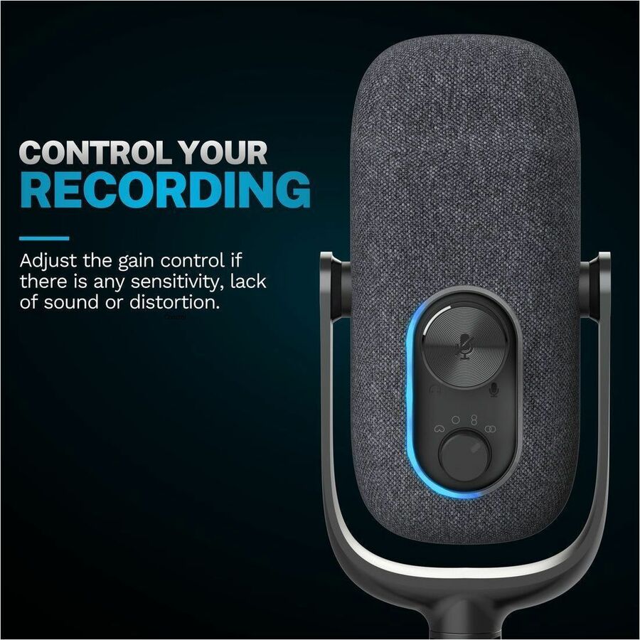 JLab Epic Talk Wired Condenser Microphone for Gaming, Recording, Podcasting, Music - Black