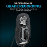 JLab Epic Talk Wired Condenser Microphone for Gaming, Recording, Podcasting, Music - Black