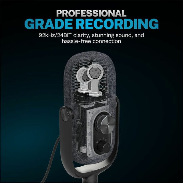 JLab Epic Talk Wired Condenser Microphone for Gaming, Recording, Podcasting, Music - Black