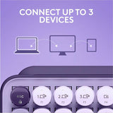 Logitech POP Keys Mechanical Wireless Keyboard with Customizable Emoji Keys, Compact Design, Bluetooth, Cosmos