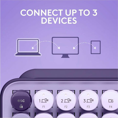 Logitech POP Keys Mechanical Wireless Keyboard with Customizable Emoji Keys, Compact Design, Bluetooth, Cosmos