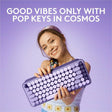 Logitech POP Keys Mechanical Wireless Keyboard with Customizable Emoji Keys, Compact Design, Bluetooth, Cosmos