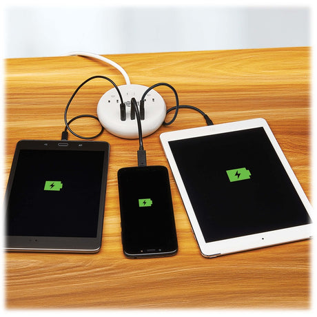 Eaton Tripp Lite Series Safe-IT 57W 2-Outlet Surge Protector - 5-15R Outlets, 3 USB Ports, 8 ft. (2.4 m) Cord, 300 Joules, Antimicrobial Protection, White