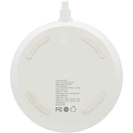 Eaton Tripp Lite Series Safe-IT 57W 2-Outlet Surge Protector - 5-15R Outlets, 3 USB Ports, 8 ft. (2.4 m) Cord, 300 Joules, Antimicrobial Protection, White