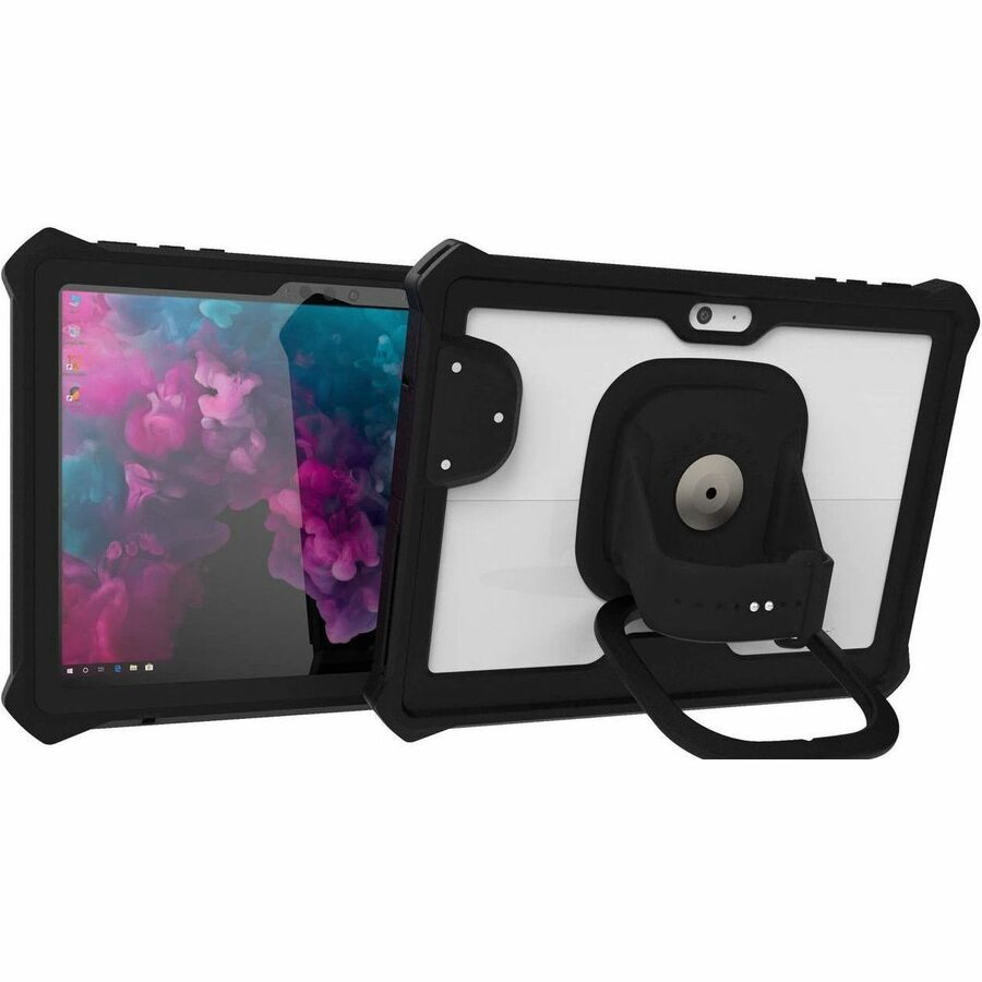 The Joy Factory aXtion Go MP Rugged Carrying Case Microsoft Surface Go, Surface Go 2, Surface Go 3, Surface Go 4 Tablet, Credit Card, Card Reader - Black, Transparent