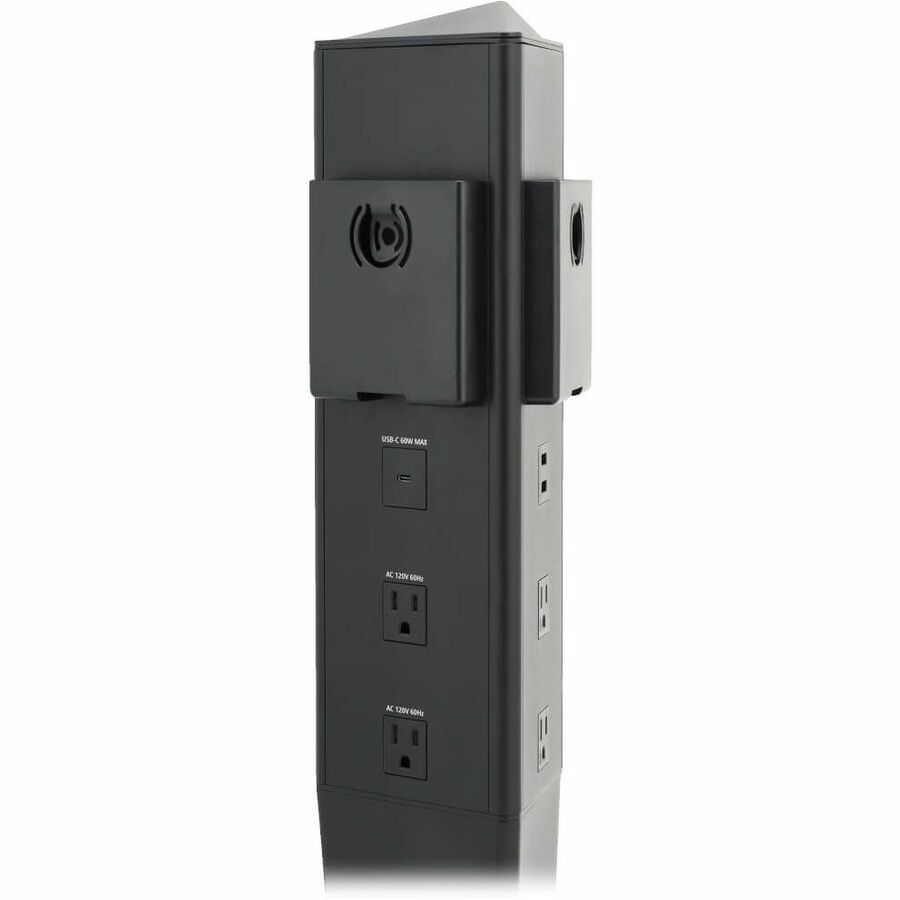 Eaton Tripp Lite Series Safe-IT 5-Port Mobile Power Tower and USB Charging Station - USB-C 60W, 4x USB-A, 6x 5-15R, Wireless Charging, 1000 Joules, 10 ft. Cord, Antimicrobial Protection