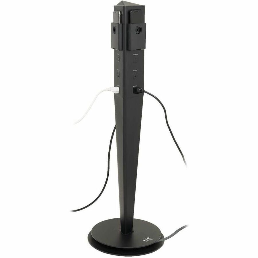 Eaton Tripp Lite Series Safe-IT 5-Port Mobile Power Tower and USB Charging Station - USB-C 60W, 4x USB-A, 6x 5-15R, Wireless Charging, 1000 Joules, 10 ft. Cord, Antimicrobial Protection