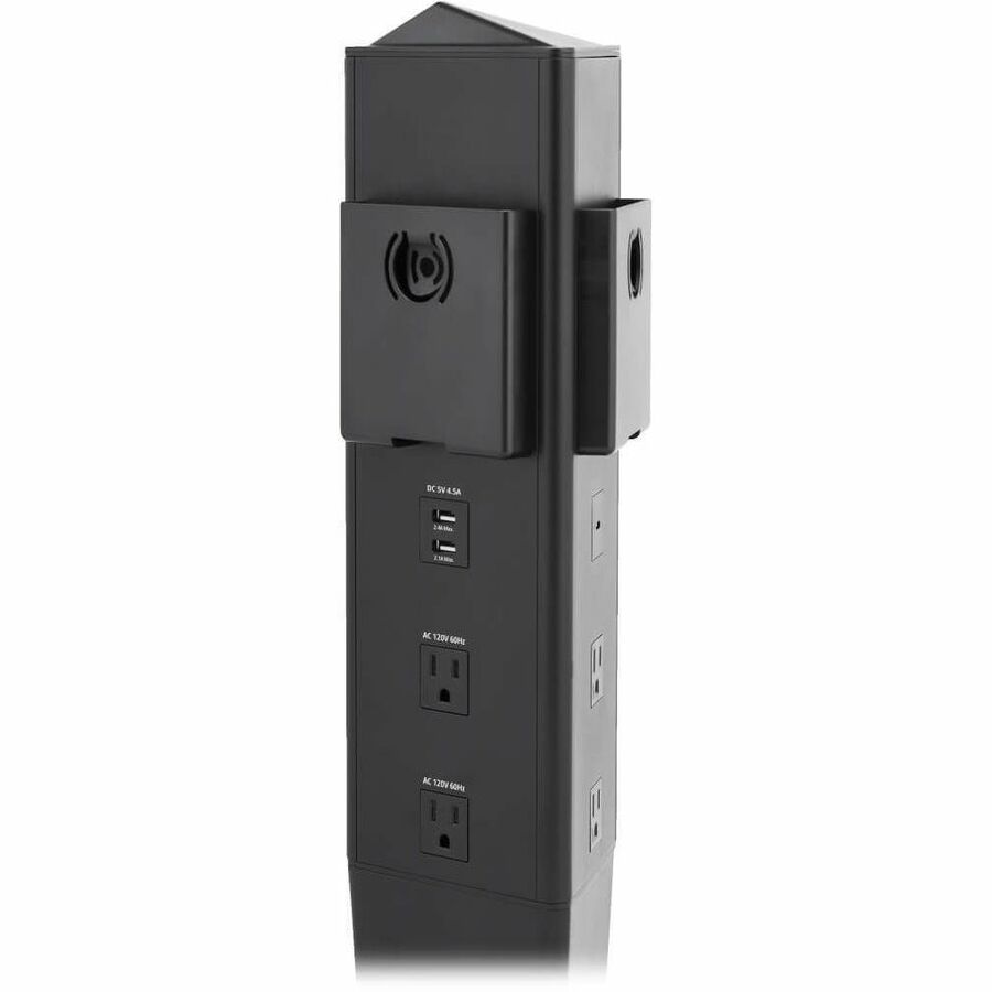 Eaton Tripp Lite Series Safe-IT 5-Port Mobile Power Tower and USB Charging Station - USB-C 60W, 4x USB-A, 6x 5-15R, Wireless Charging, 1000 Joules, 10 ft. Cord, Antimicrobial Protection