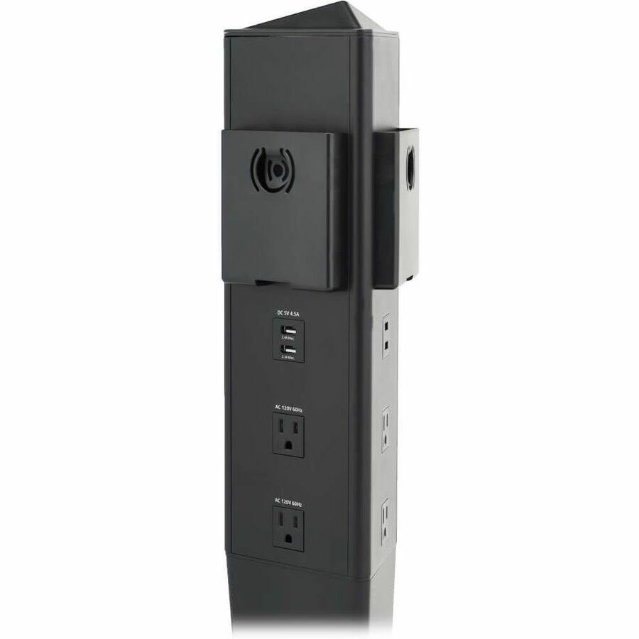 Eaton Tripp Lite Series Safe-IT 5-Port Mobile Power Tower and USB Charging Station - USB-C 60W, 4x USB-A, 6x 5-15R, Wireless Charging, 1000 Joules, 10 ft. Cord, Antimicrobial Protection