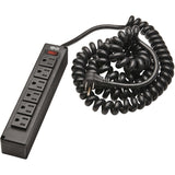 Eaton Tripp Lite Series Safe-IT 6-Outlet Surge Protector - 10 ft. Spiral Cord, 5-15P Plug, 300 Joules, Antimicrobial Protection, Black