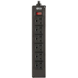 Eaton Tripp Lite Series Safe-IT 6-Outlet Surge Protector - 10 ft. Spiral Cord, 5-15P Plug, 300 Joules, Antimicrobial Protection, Black