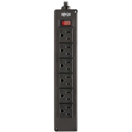 Eaton Tripp Lite Series Safe-IT 6-Outlet Surge Protector - 10 ft. Spiral Cord, 5-15P Plug, 300 Joules, Antimicrobial Protection, Black