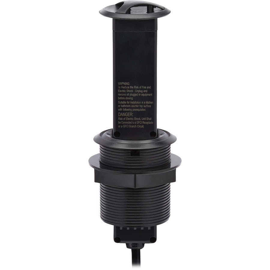 Eaton Tripp Lite Series Power It! 2-Outlet Pop-Up Power and Charging Dock - 2x USB-A, 6 ft. Cord, Antimicrobial Protection, Black