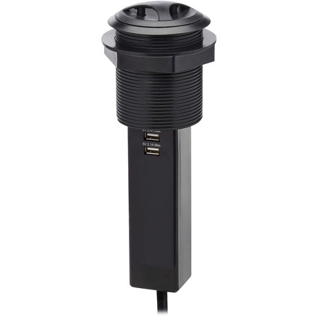 Eaton Tripp Lite Series Power It! 2-Outlet Pop-Up Power and Charging Dock - 2x USB-A, 6 ft. Cord, Antimicrobial Protection, Black