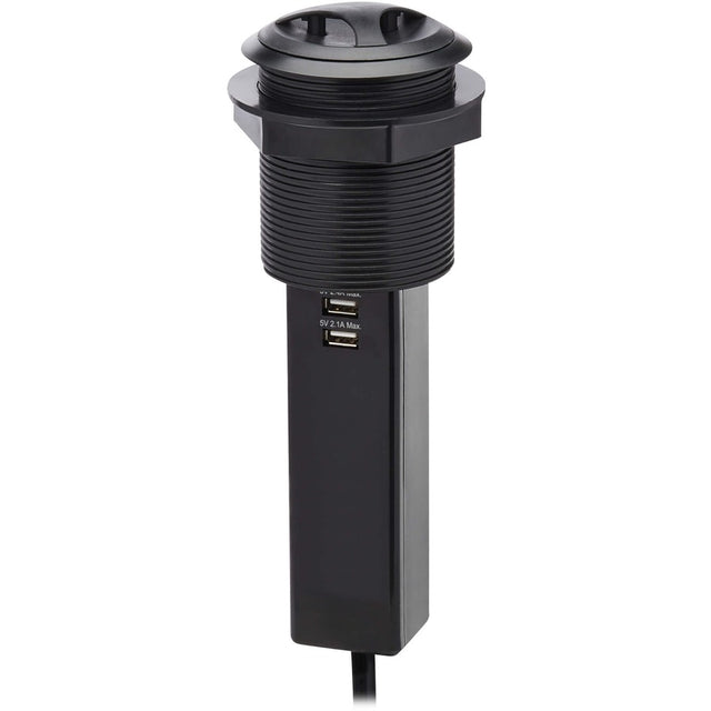 Eaton Tripp Lite Series Power It! 2-Outlet Pop-Up Power and Charging Dock - 2x USB-A, 6 ft. Cord, Antimicrobial Protection, Black