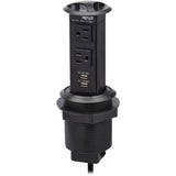 Eaton Tripp Lite Series Power It! 2-Outlet Pop-Up Power and Charging Dock - 2x USB-A, 6 ft. Cord, Antimicrobial Protection, Black