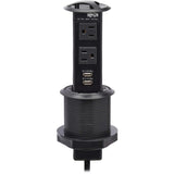 Eaton Tripp Lite Series Power It! 2-Outlet Pop-Up Power and Charging Dock - 2x USB-A, 6 ft. Cord, Antimicrobial Protection, Black