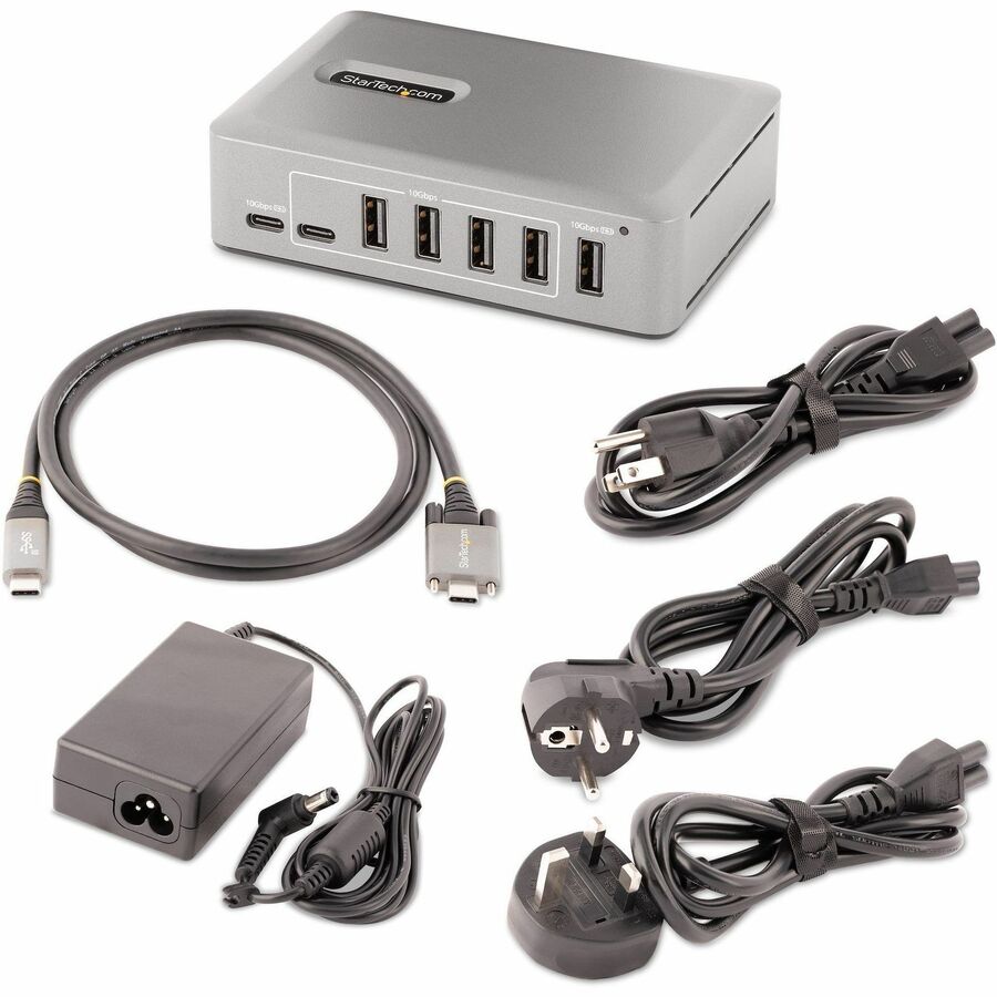StarTech.com 10-Port USB-C Hub, 8x USB-A + 2x USB-C, Self-Powered w/ 65W Power Supply, USB 3.1 10Gbps Desktop/Laptop USB Hub w/ Charging