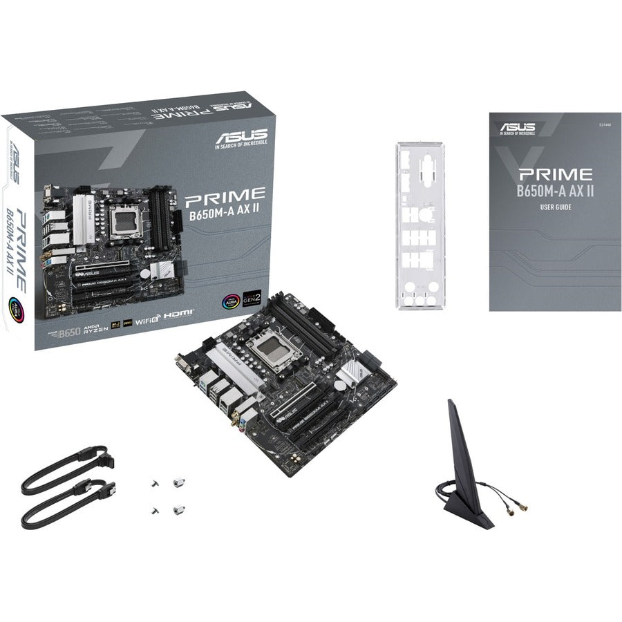 Asus Prime B650M-A AX II Gaming Desktop Motherboard - AMD B650 Chipset - Socket AM5 - Micro ATX