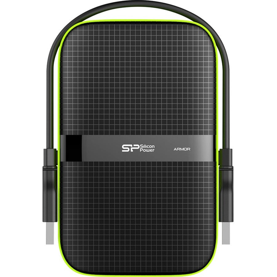 Silicon Power Armor A60 5 TB Portable Solid State Drive - External - Black/Black, Black/Green
