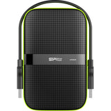 Silicon Power Armor A60 5 TB Portable Solid State Drive - External - Black/Black, Black/Green
