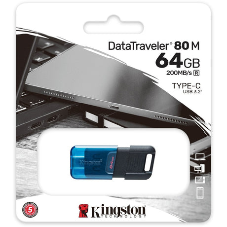 Kingston DataTraveler 80 M 64GB USB 3.2 (Gen 1) Type C Flash Drive